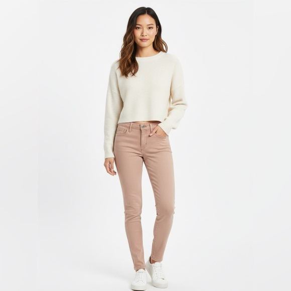 🦅 American Eagle Outfitters Jeggings~Women’s Sz 2 Reg~Rose/Pale Pink~Low-Rise - Picture 4 of 8